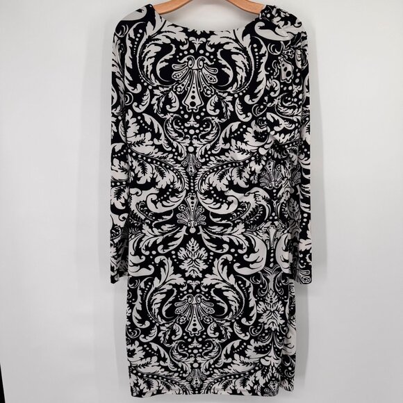 INC International Concepts Womens Black White Paisley Print Dress size 0X plus - Picture 9 of 13